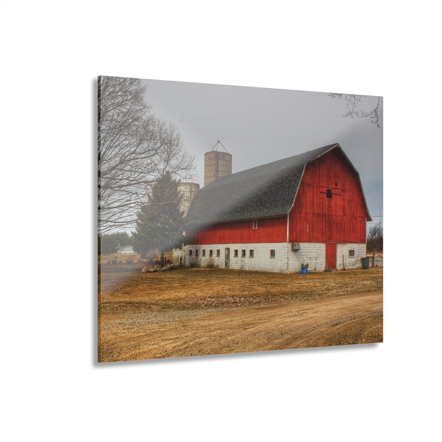 U R There Photography Hunters Creek Road Cow Barn II Rustic Farmhouse Acrylic Wall Print