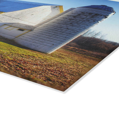 U R There Photography Elba White Rustic Farmhouse Tempered-Glass Cutting Board