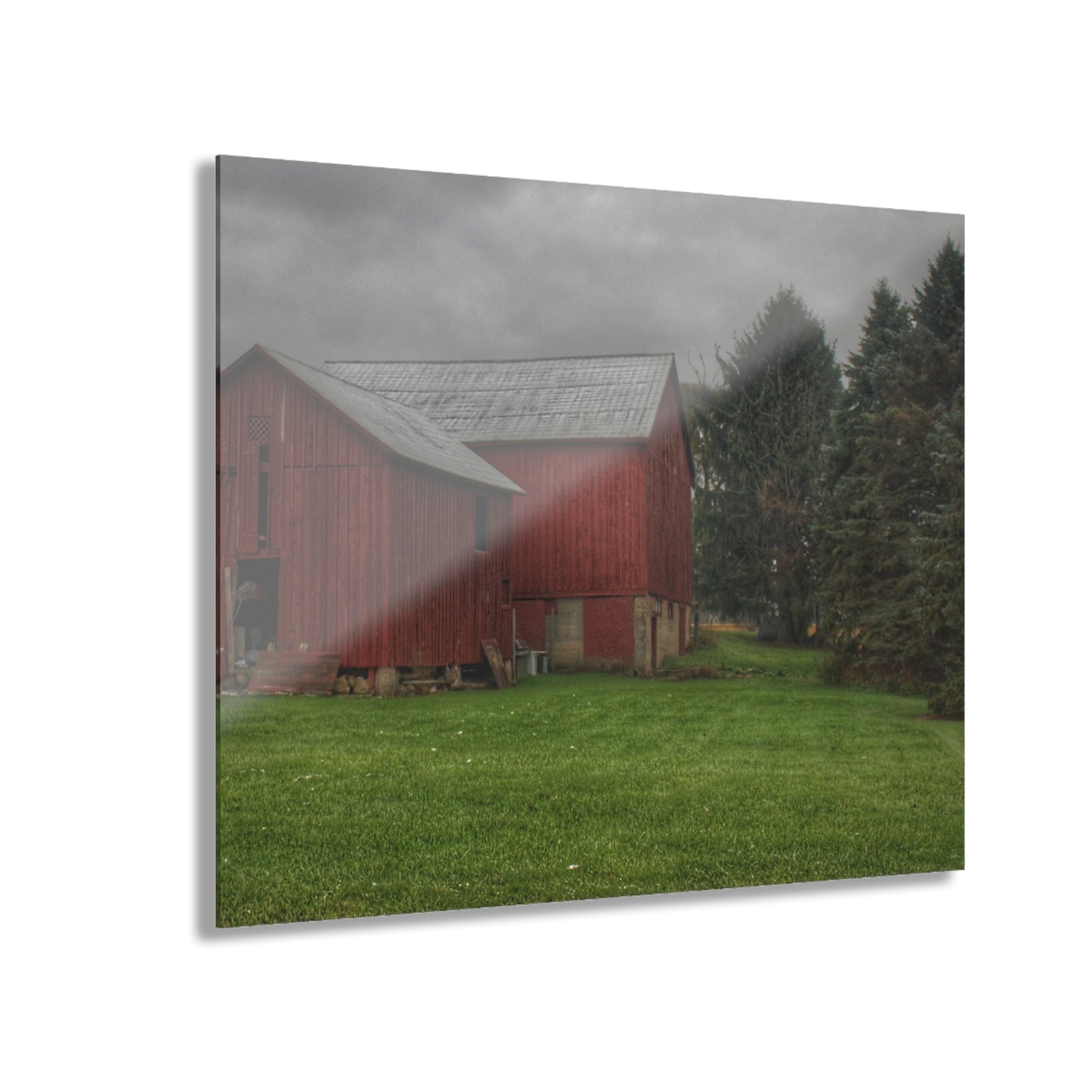 U R There Photography Bowers Road Red II Rustic Farmhouse Acrylic Wall Print