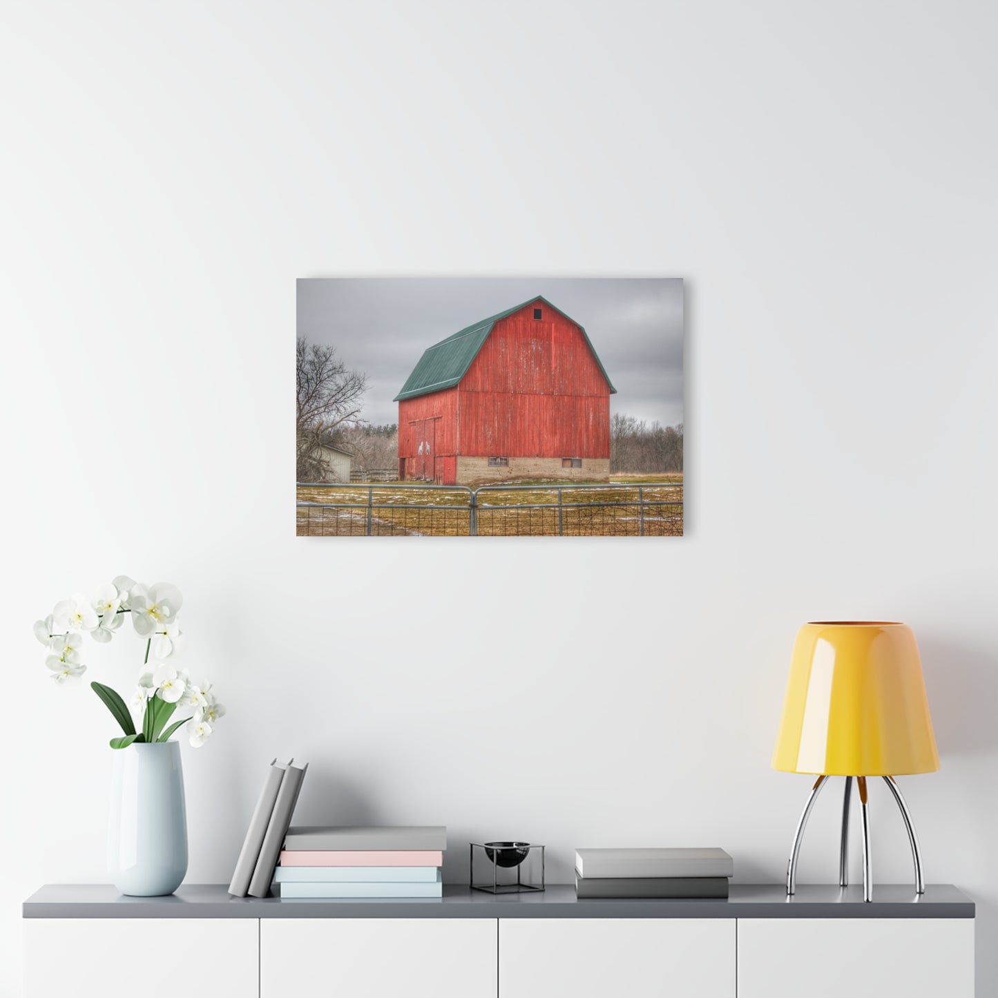 U R There Photography Lonsberry Red Rustic Farmhouse Acrylic Wall Print