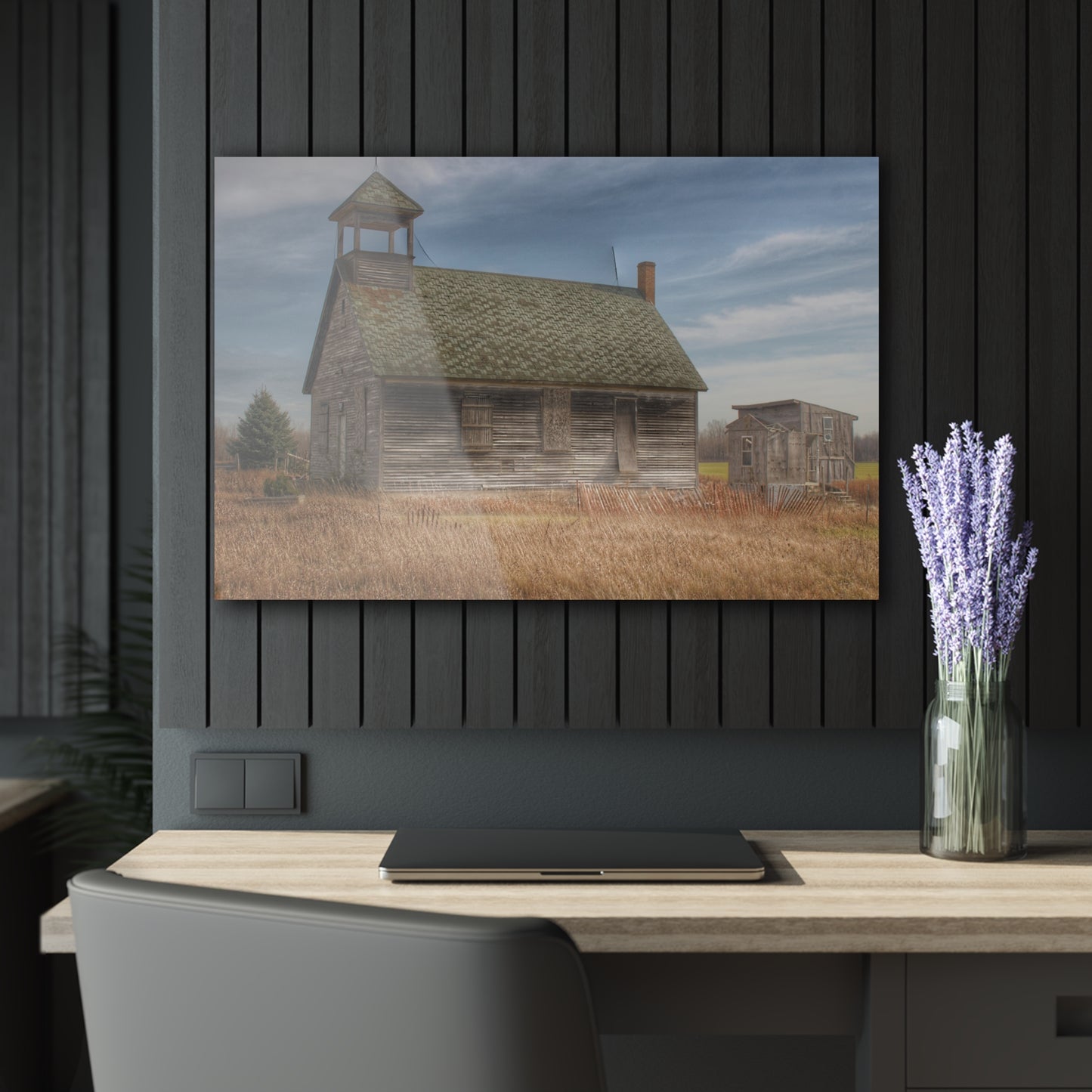 U R There Photography McKenzie Road Old Schoolhouse Rustic Farmhouse Acrylic Wall Print