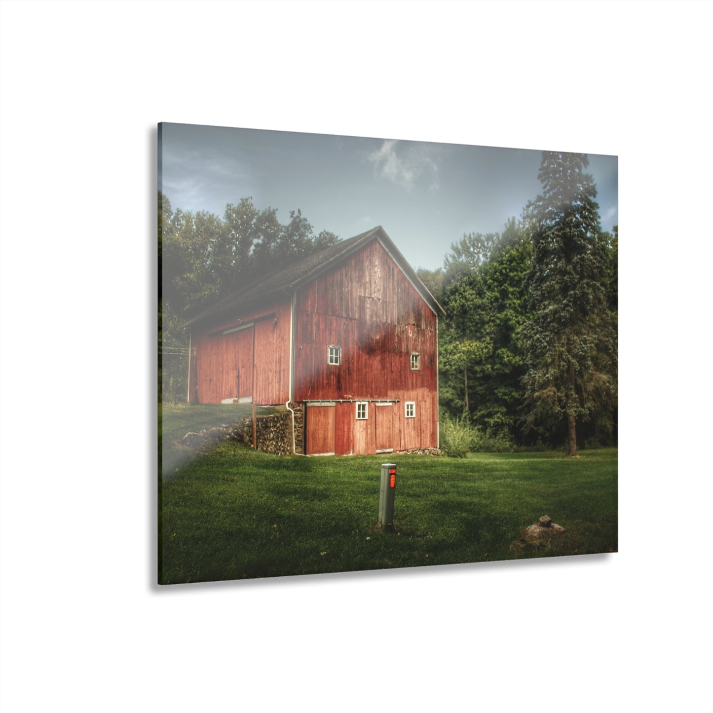 U R There Photography Buckhorn Lake Road Red Rustic Farmhouse Acrylic Wall Print