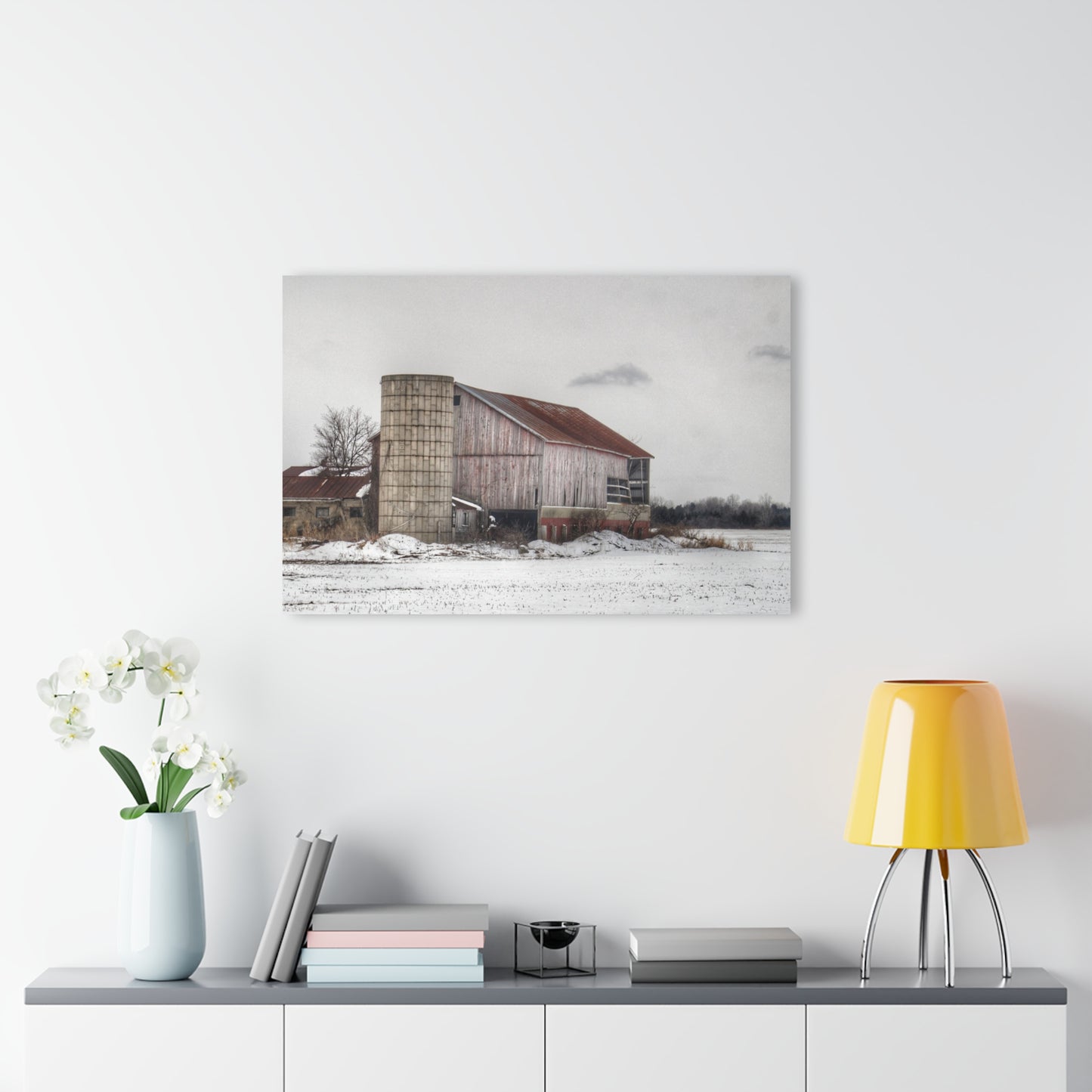 U R There Photography Babcock Road Grey Rustic Farmhouse Acrylic Wall Print