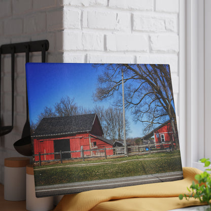 U R There Photography Imlay Reds Rustic Farmhouse Tempered-Glass Cutting Board