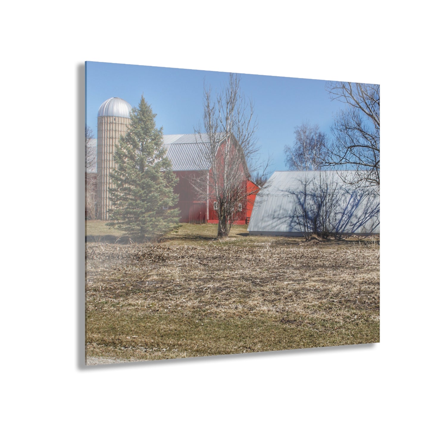 U R There Photography German Road Reds Rustic Farmhouse Acrylic Wall Print