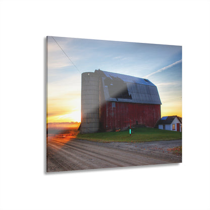 U R There Photography Haines Road Red at Sunrise Rustic Farmhouse Acrylic Wall Print