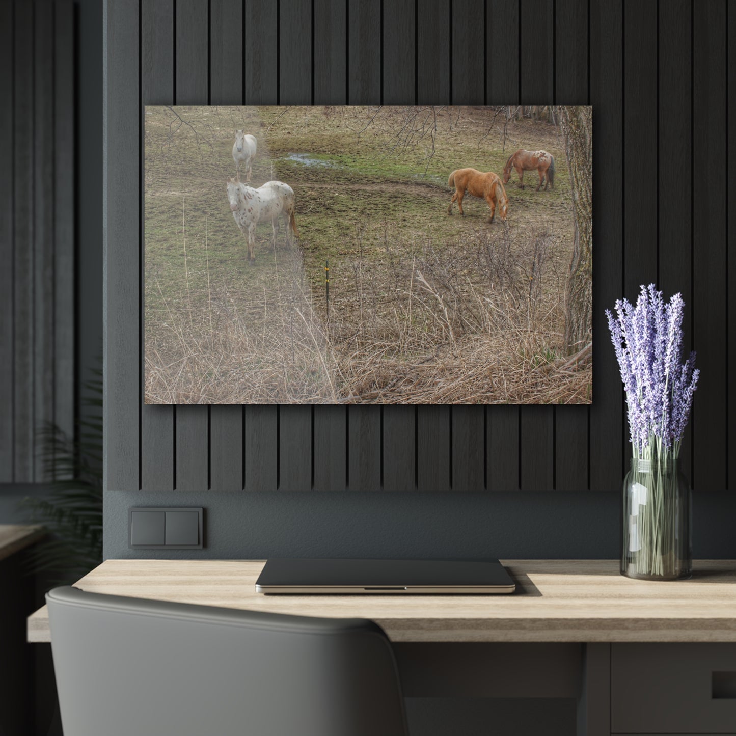 Barn Boutique Modern Farmhouse Acrylic Wall Print| Horses of Barnes Road II