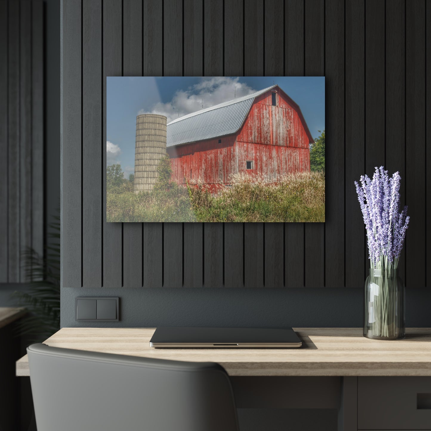 U R There Photography Columbiaville Red in Summer II Rustic Farmhouse Acrylic Wall Print