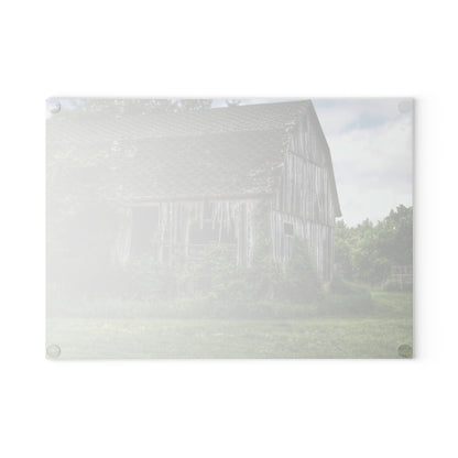 U R There Photography Hunters Creek Forgotten Grey Rustic Farmhouse Tempered-Glass Cutting Board