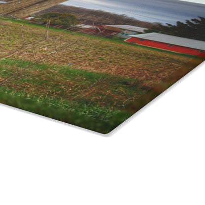 U R There Photography Fostoria Road Quonset Rustic Farmhouse Tempered-Glass Cutting Board