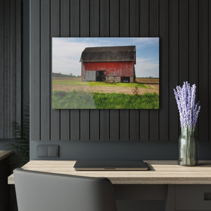 U R There Photography Unionville Elmwood Road Red I Rustic Farmhouse Acrylic Wall Print
