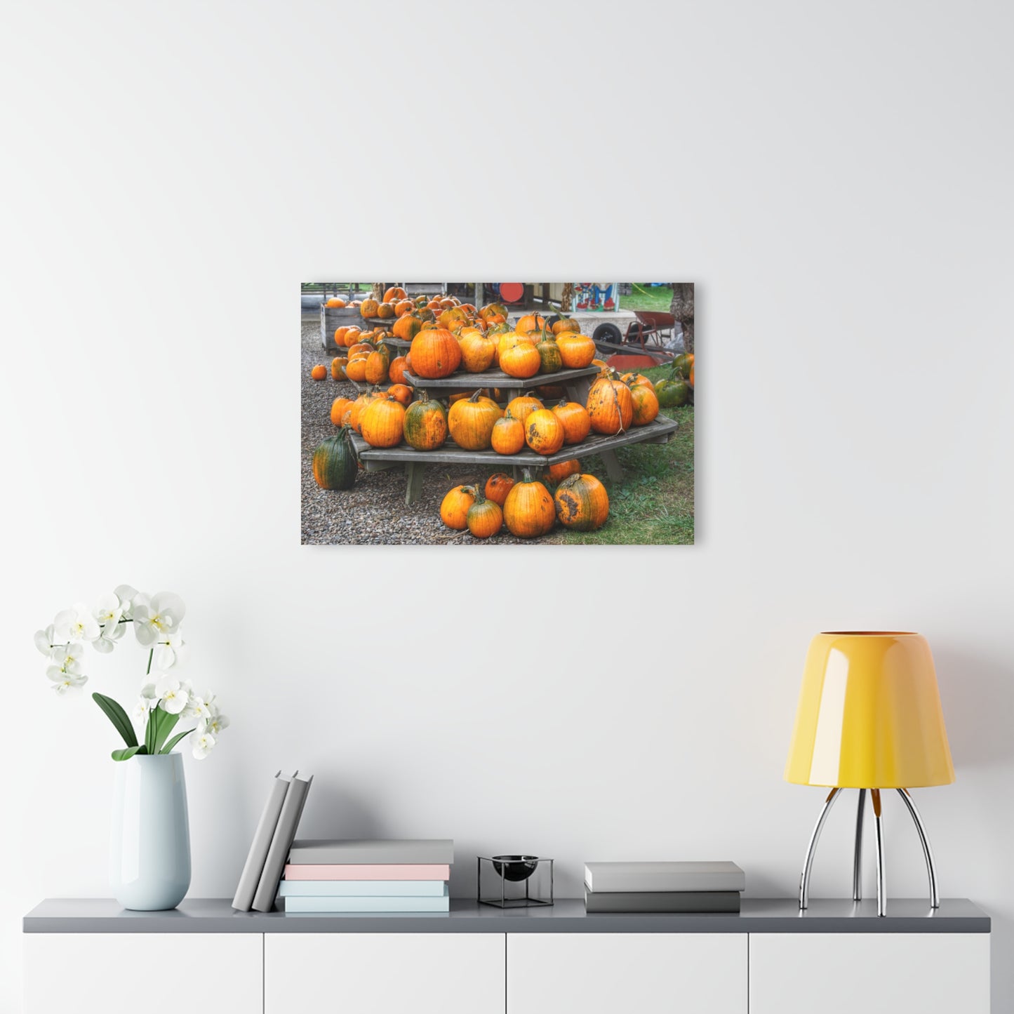 U R There Photography Tabletop Pumpkins Rustic Farmhouse Acrylic Wall Print