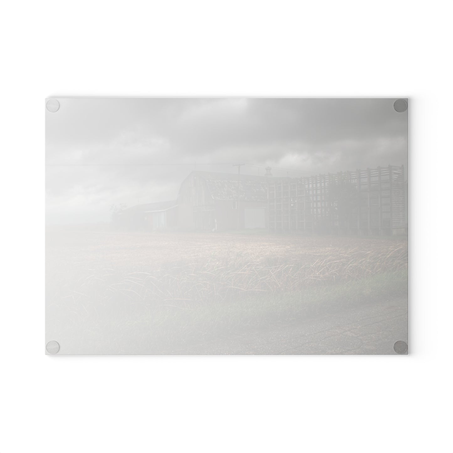 U R There Photography Weaver Road Brown I Rustic Farmhouse Tempered-Glass Cutting Board