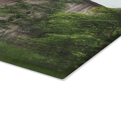 U R There Photography Imlay Hidden Rustic Farmhouse Tempered-Glass Cutting Board