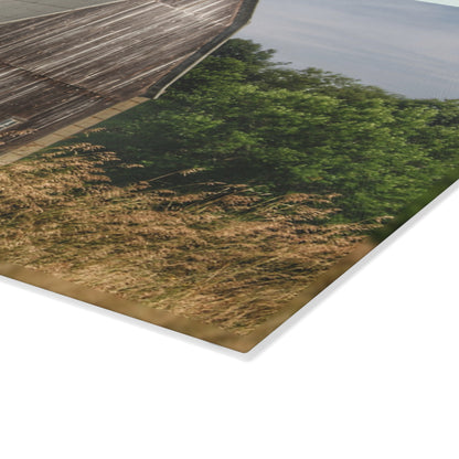 U R There Photography Seymour Lake Road Hidden Grey Rustic Farmhouse Tempered-Glass Cutting Board