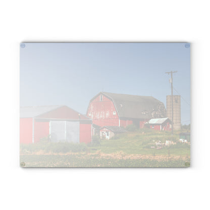 Barn Boutique Rustic Tempered-Glass Cutting Board| Greenwood Road Red I