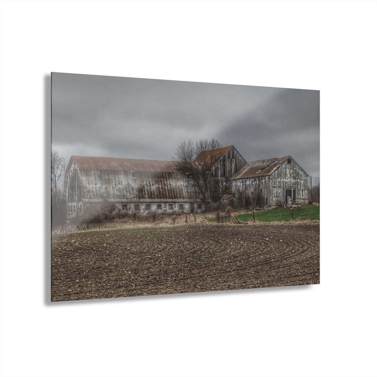 U R There Photography Rusted and Grey on Newark Road Rustic Farmhouse Acrylic Wall Print