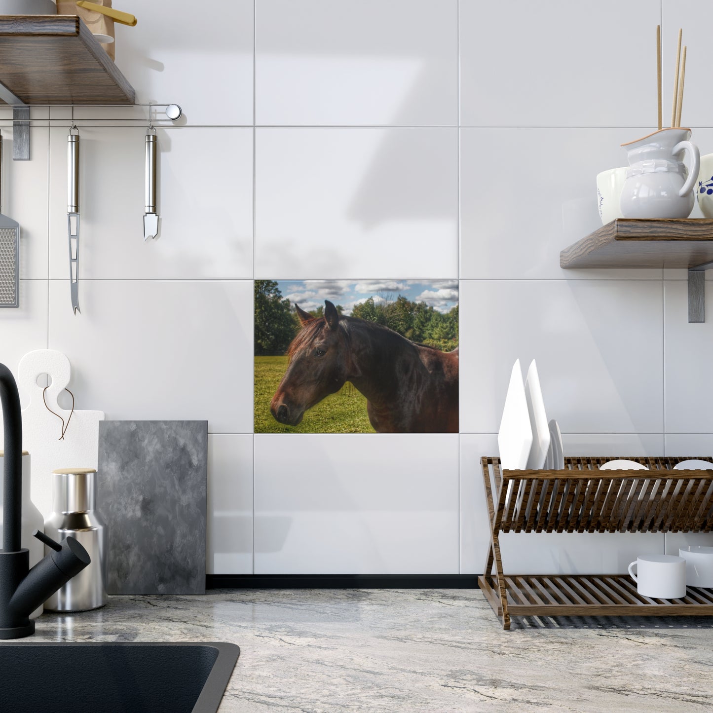 U R There Photography Brown Beauty I Rustic Farmhouse Decorative Ceramic Tile 6" × 8" Glossy