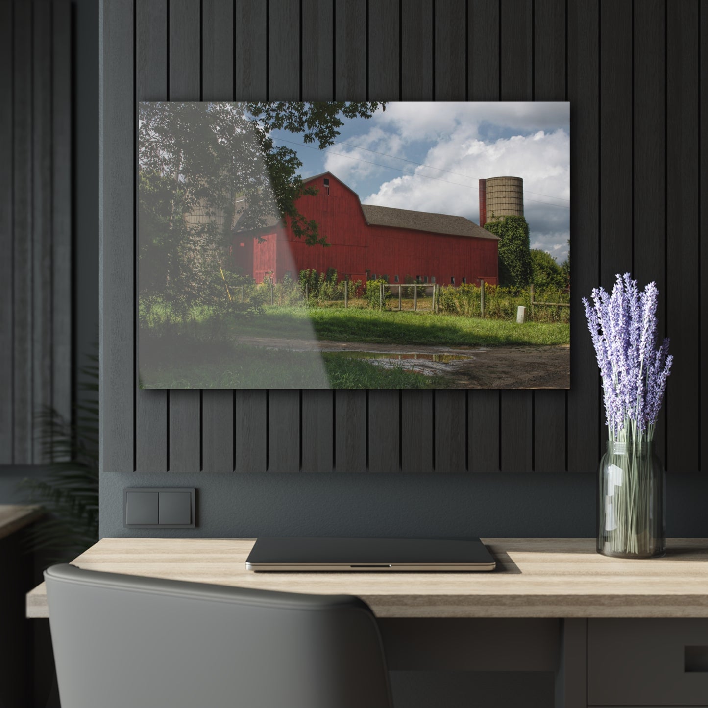 U R There Photography Metamora Road Red Rustic Farmhouse Acrylic Wall Print