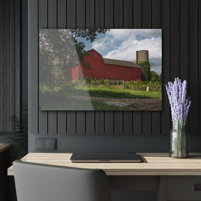 U R There Photography Metamora Road Red Rustic Farmhouse Acrylic Wall Print