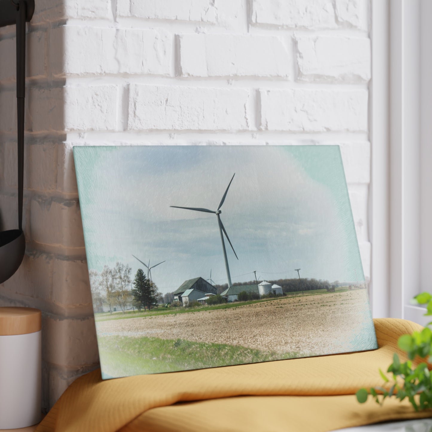 U R There Photography Dickerson Grey Rustic Farmhouse Tempered-Glass Cutting Board