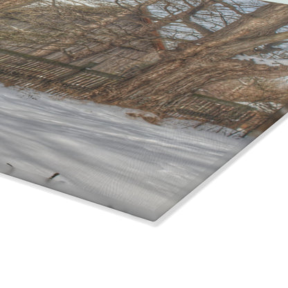 U R There Photography English Road Grey Rustic Farmhouse Tempered-Glass Cutting Board