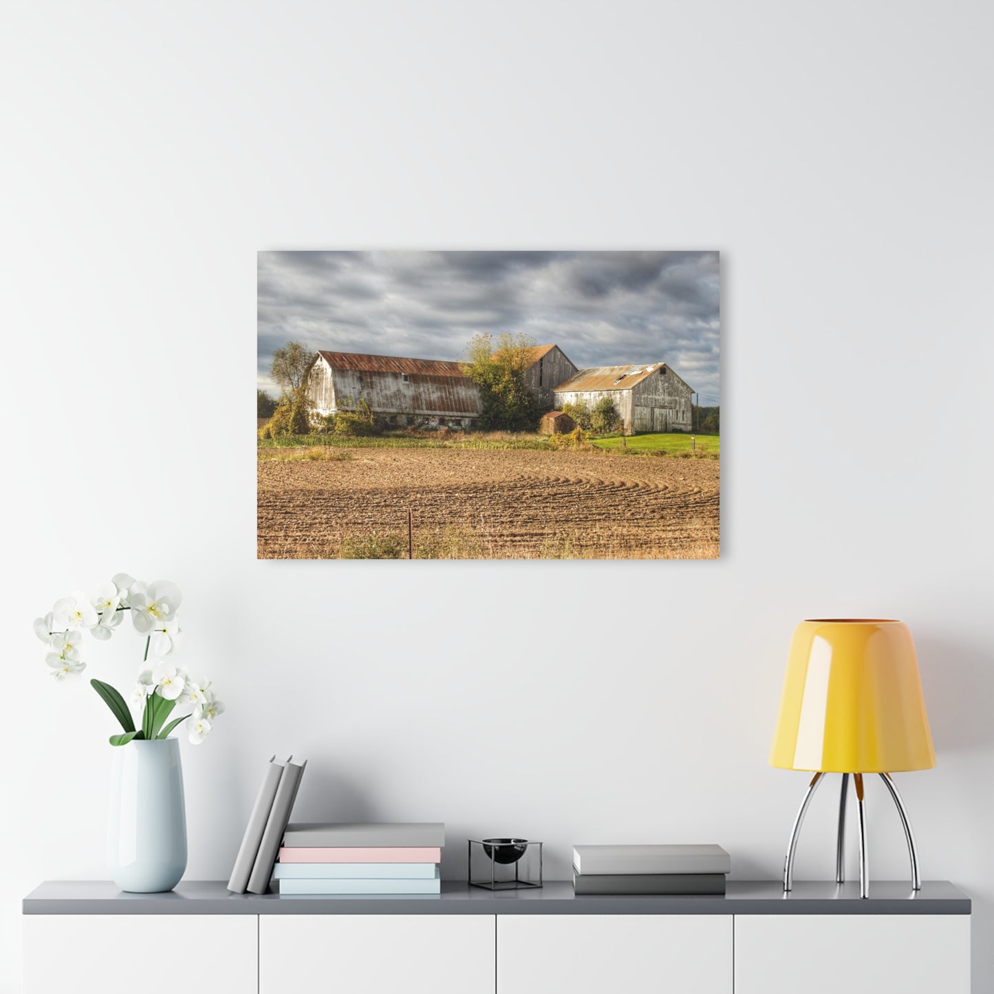 U R There Photography Newark Road Whites Rustic Farmhouse Acrylic Wall Print