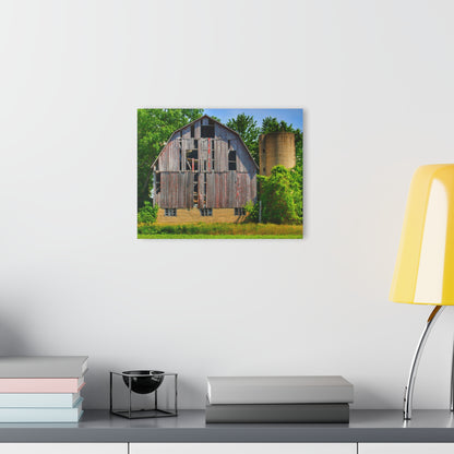 U R There Photography Mushroom Road Red and Silo Rustic Farmhouse Acrylic Wall Print