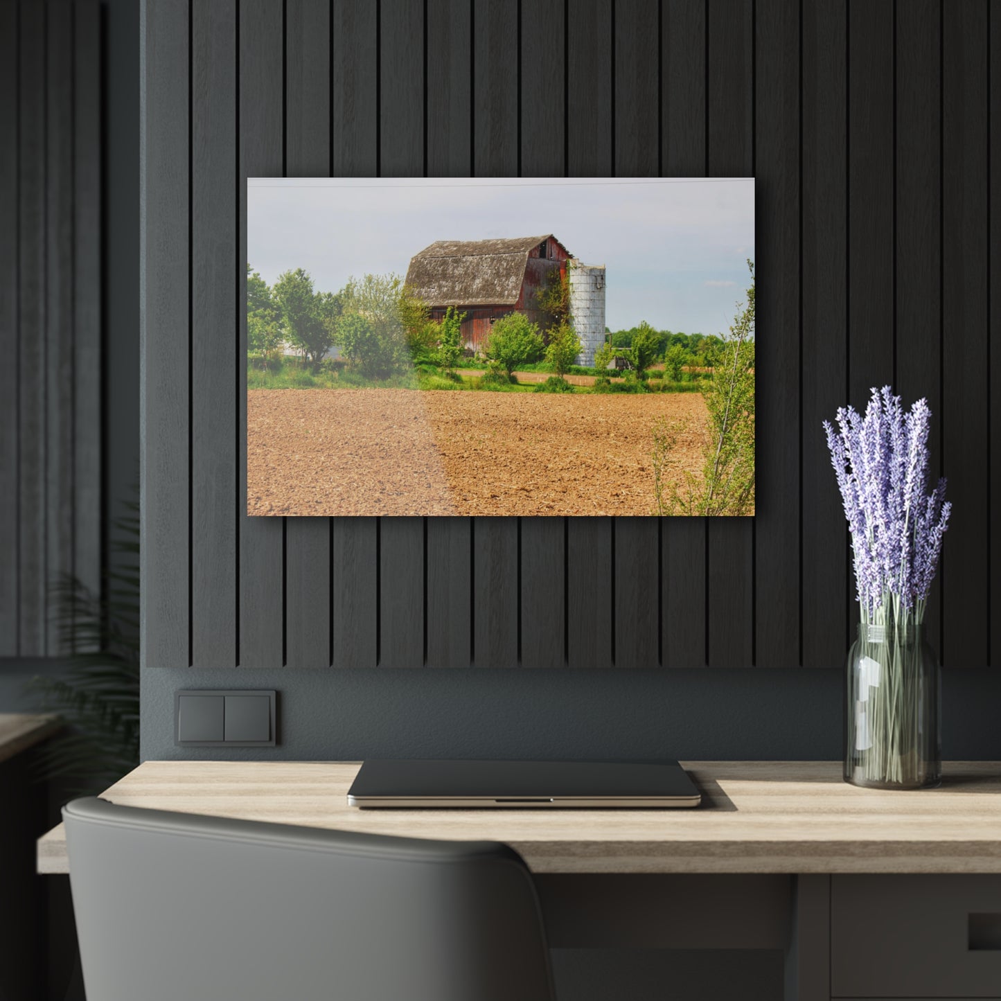 U R There Photography Colwood Road Old Red Rustic Farmhouse Acrylic Wall Print