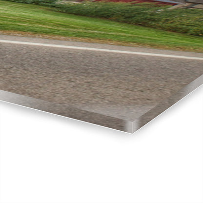 U R There Photography Lake Pleasant Road Little Red and Silo II Rustic Farmhouse Acrylic Wall Print