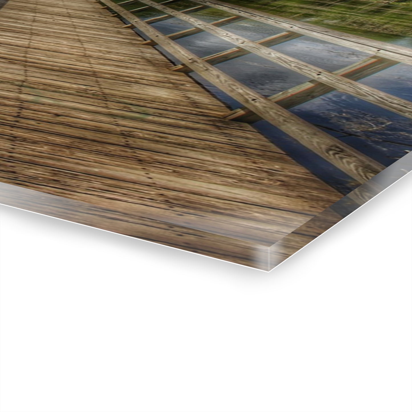 U R There Photography Linear Park Bridge in Lapeer III Rustic Farmhouse Acrylic Wall Print