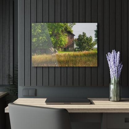 U R There Photography Lum Hidden Fieldstone Red Rustic Farmhouse Acrylic Wall Print