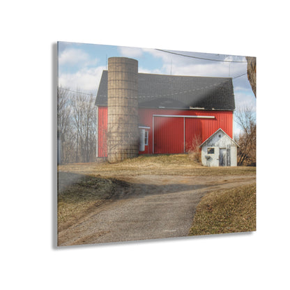 U R There Photography Mayville Road Red and Silo Rustic Farmhouse Acrylic Wall Print