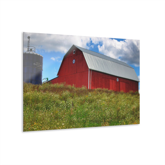 U R There Photography South Henderson Road Hilltop Red III Rustic Farmhouse Acrylic Wall Print