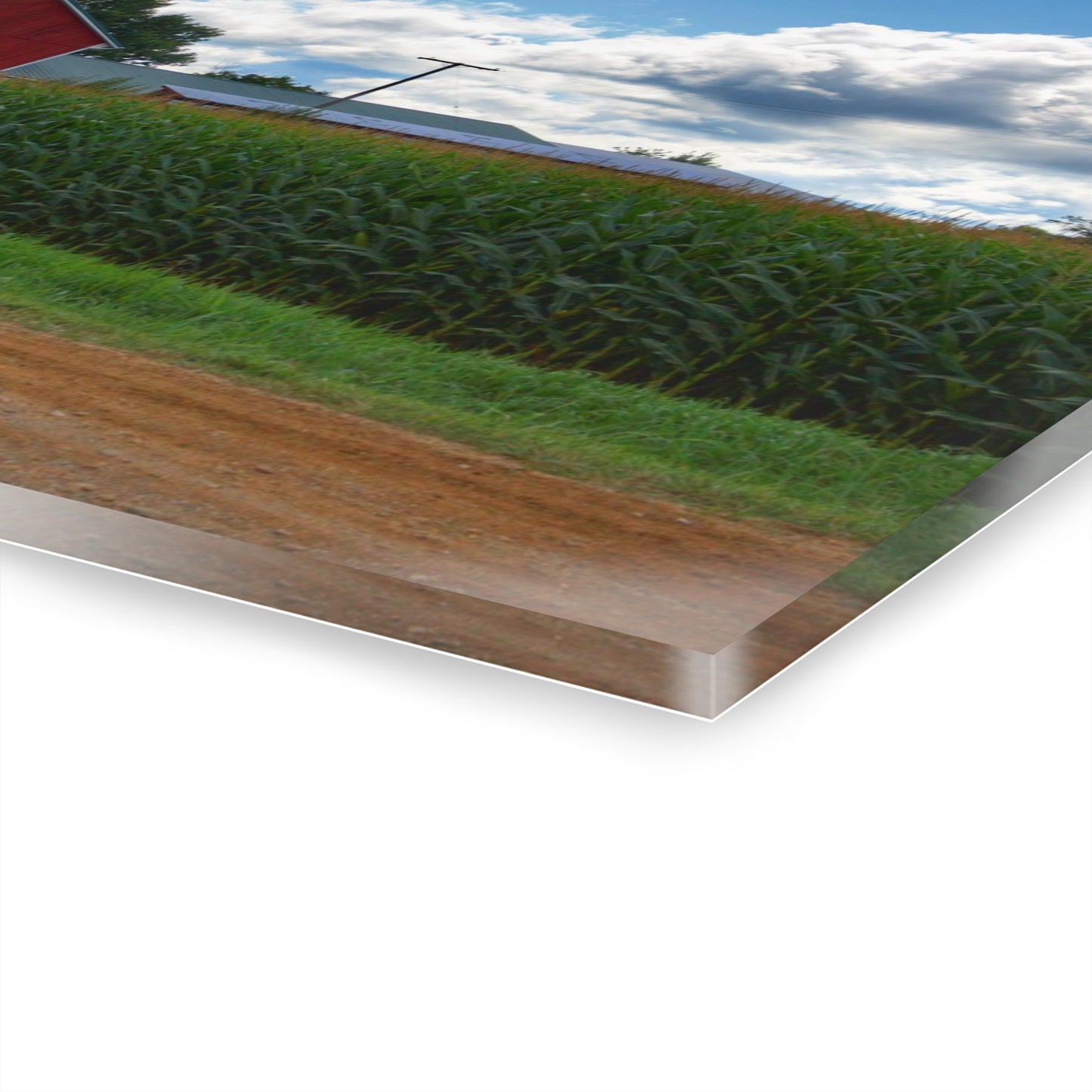 U R There Photography East Brown Road Red Rustic Farmhouse Acrylic Wall Print