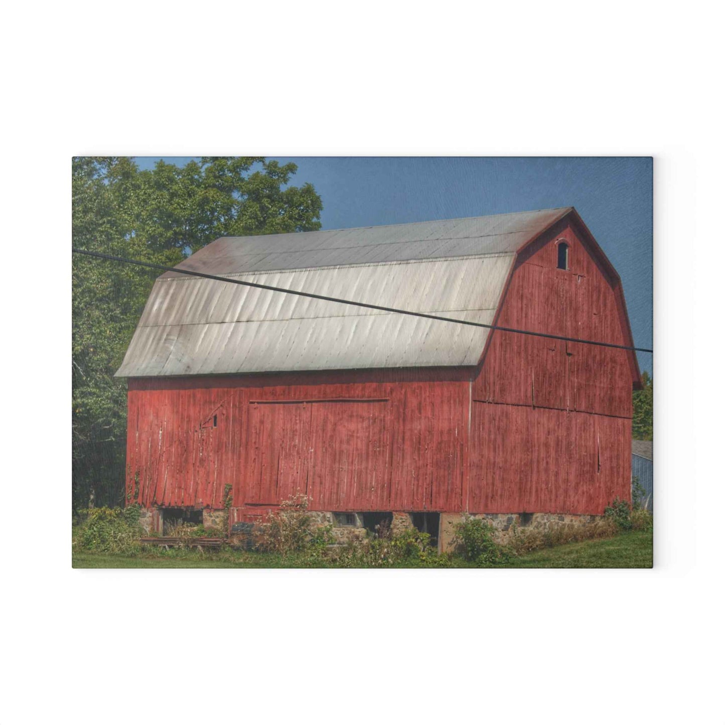 U R There Photography Belsay Road Red Rustic Farmhouse Tempered-Glass Cutting Board