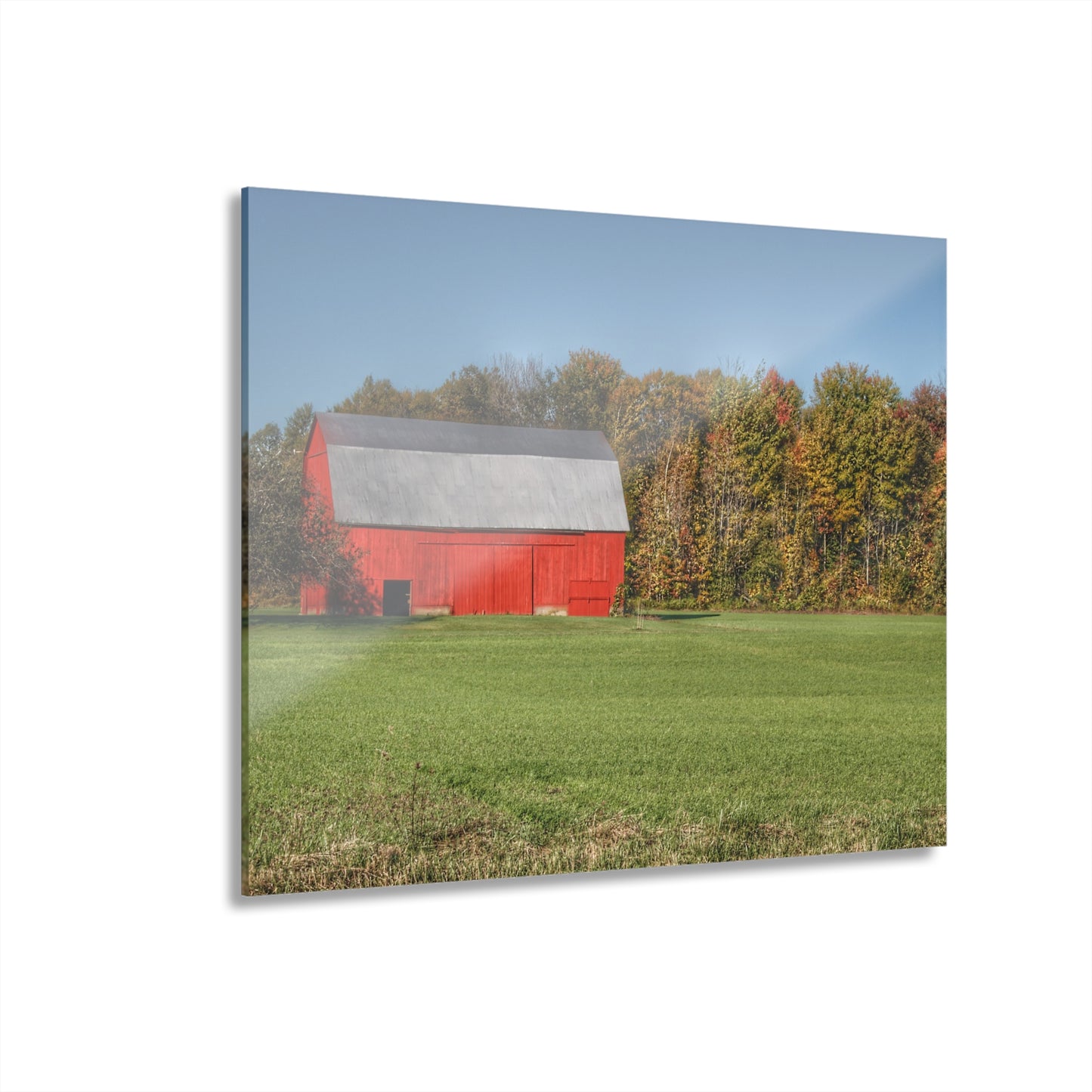 U R There Photography Ubly Road Red Rustic Farmhouse Acrylic Wall Print