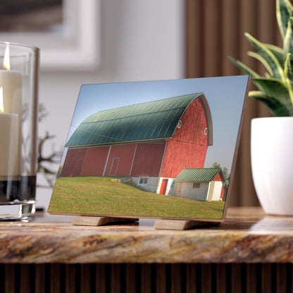 U R There Photography Barnes Road Red Rustic Farmhouse Decorative Ceramic Tile