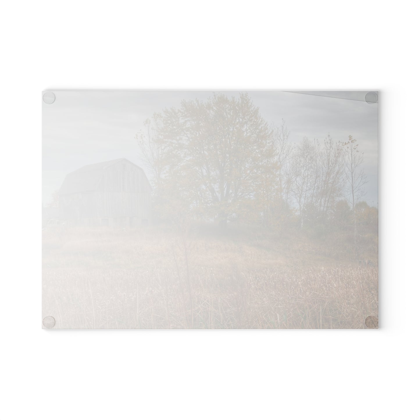 U R There Photography Swaffer Road Hilltop Grey Rustic Farmhouse Tempered-Glass Cutting Board