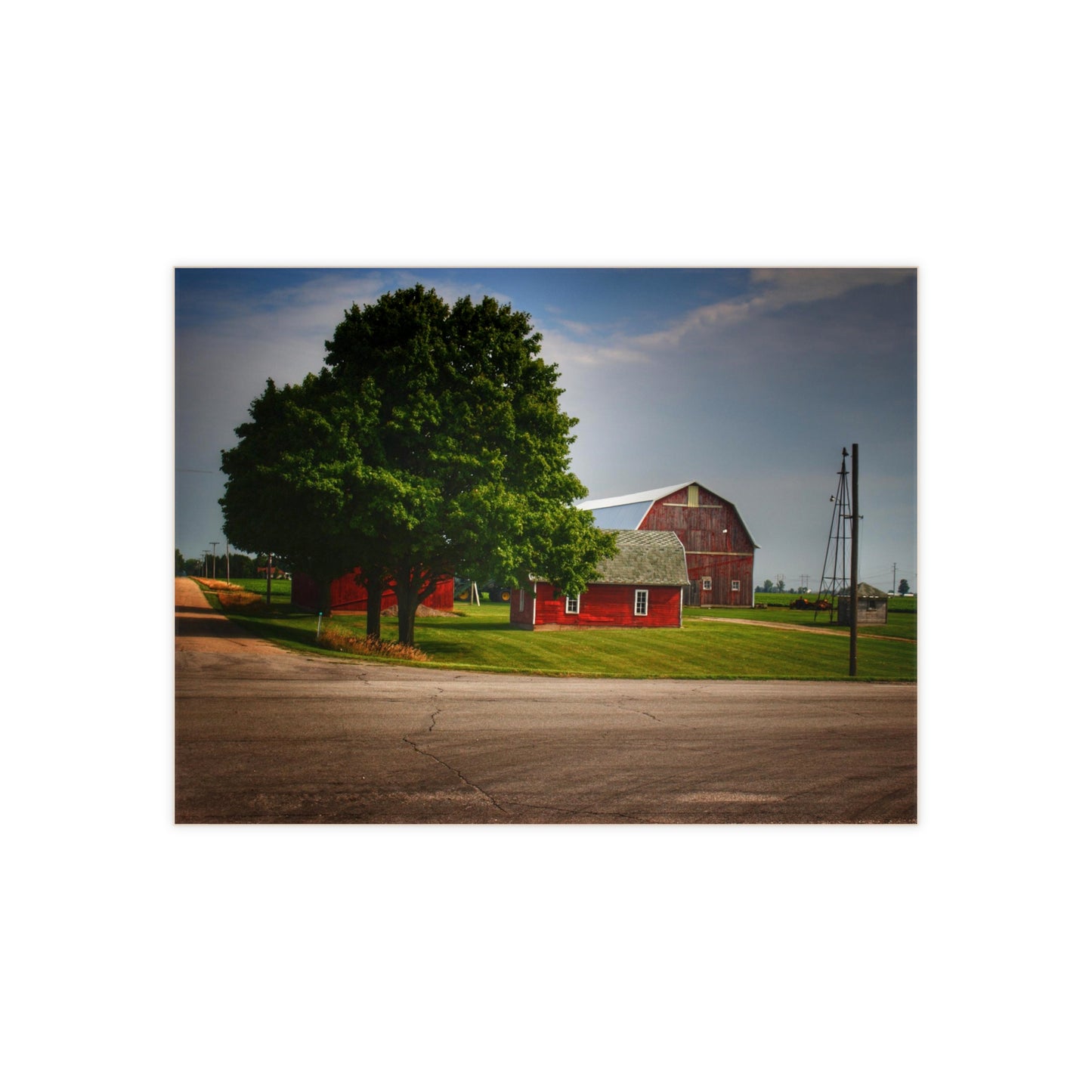 U R There Photography Bradford Road Reds Rustic Farmhouse Decorative Ceramic Tile