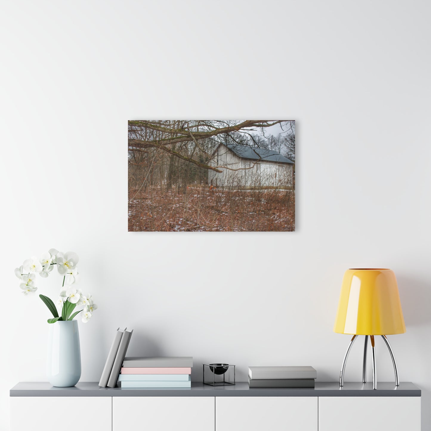 U R There Photography Norway Lake Hidden White Rustic Farmhouse Acrylic Wall Print