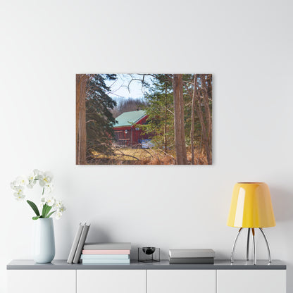 U R There Photography Bordman Road Hidden Red Rustic Farmhouse Acrylic Wall Print