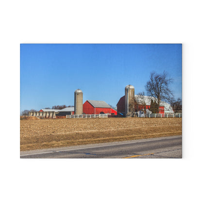 U R There Photography Marlette Reds Rustic Farmhouse Tempered-Glass Cutting Board