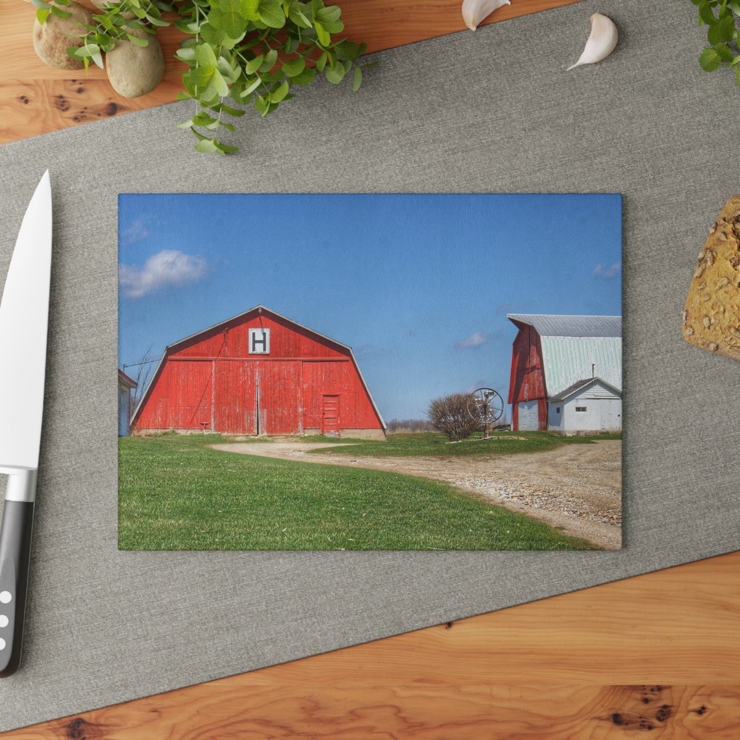U R There Photography Shay Lakee Duo Rustic Farmhouse Tempered-Glass Cutting Board