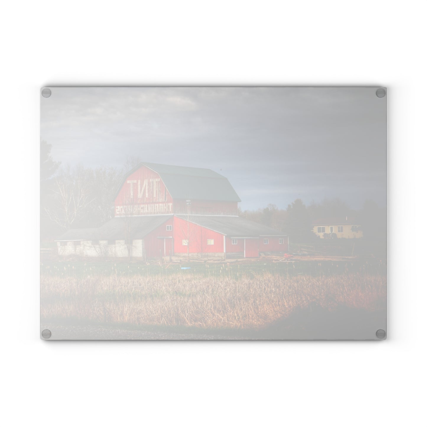U R There Photography M-24 TnT Red I Rustic Farmhouse Tempered-Glass Cutting Board
