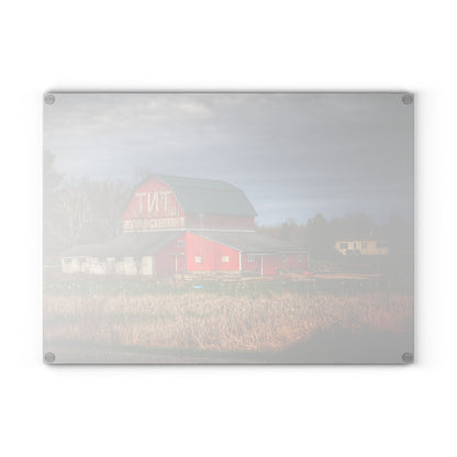 U R There Photography M-24 TnT Red I Rustic Farmhouse Tempered-Glass Cutting Board