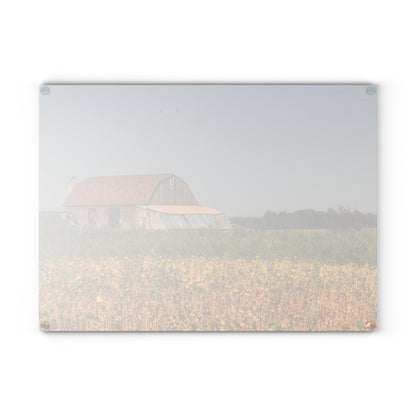 U R There Photography Slattery Road Saltbox Grey Rustic Farmhouse Tempered-Glass Cutting Board