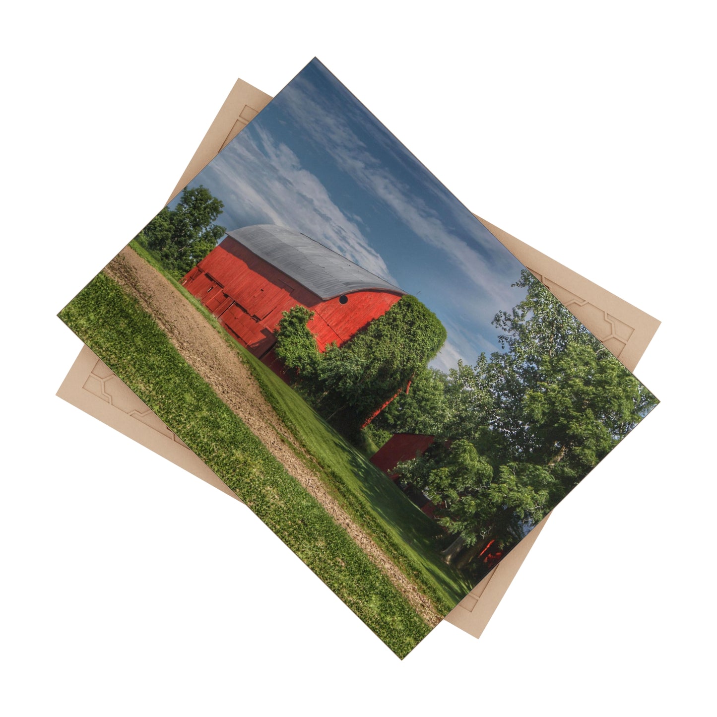 U R There Photography Catlin Road Red I Rustic Farmhouse Decorative Ceramic Tile