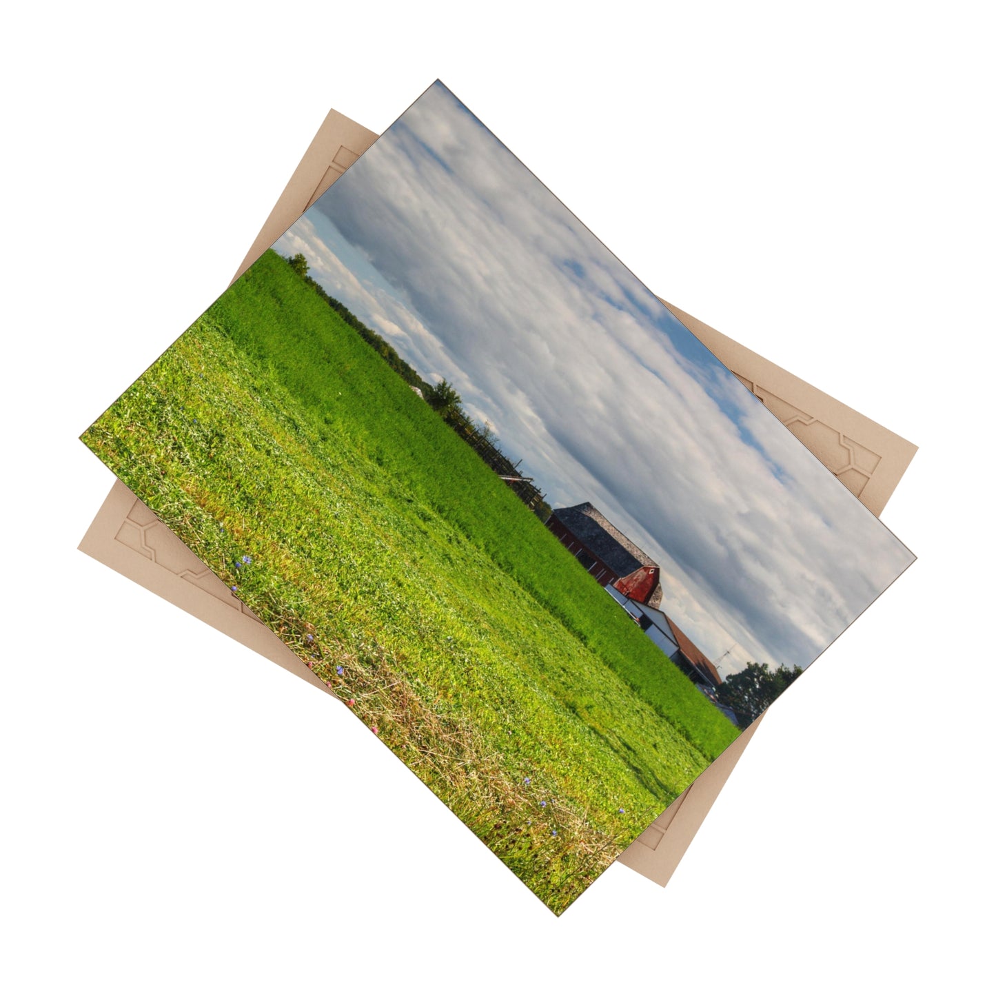 U R There Photography Across the Field in Kingston Rustic Farmhouse Decorative Ceramic Tile