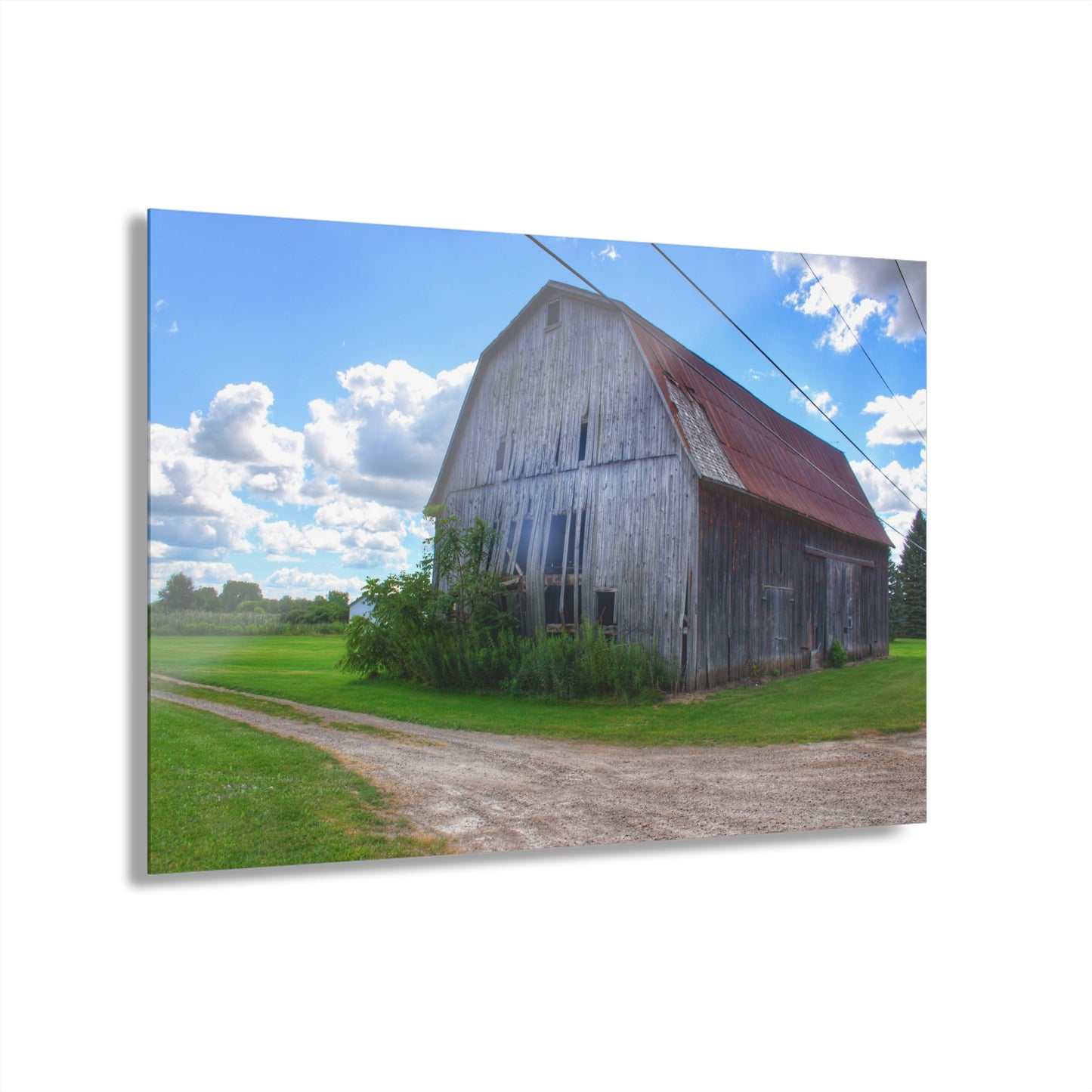 U R There Photography Schoenherr Road Grey I Rustic Farmhouse Acrylic Wall Print